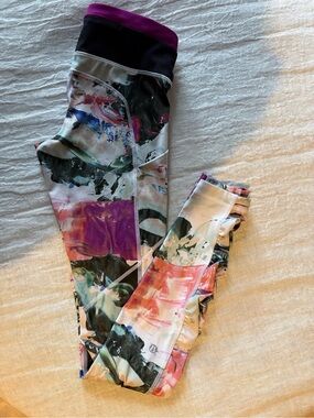 lululemon athletica Kids' Multicolor Abstract Print Leggings — Purple Accent
